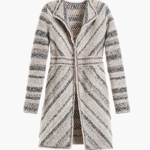 Chico's Jackets & Blazers - Chicos woven tweed striped jacket sz 0 Textured Elyse Cardigan